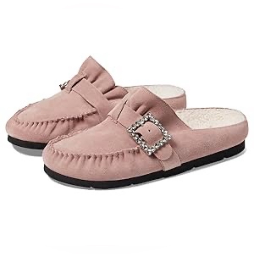 New Free People Shearling After Riding Mule Frost Pink Suede EU 36 US Women 6M - Picture 1 of 5